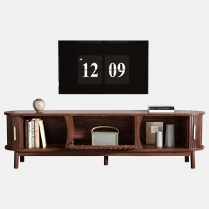 Móvel de TV 165 cm de mdf com 3 portas,castanho