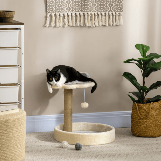 PawHut Arranhador para Gatos Altura 44 cm Torre de Escalada com 2 Camas Poste de Juta Brinquedo Pendurado Ø41x44 cm Cinza Claro PawHut Arranhador para Gatos Altura 44 cm Torre de Escalada com 2 Camas Poste de Juta Brinquedo Pendurado Ø41x44 cm Cinza Claro