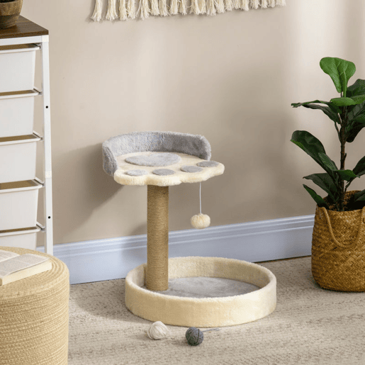 PawHut Arranhador para Gatos Altura 44 cm Torre de Escalada com 2 Camas Poste de Juta Brinquedo Pendurado Ø41x44 cm Cinza Claro PawHut Arranhador para Gatos Altura 44 cm Torre de Escalada com 2 Camas Poste de Juta Brinquedo Pendurado Ø41x44 cm Cinza Claro
