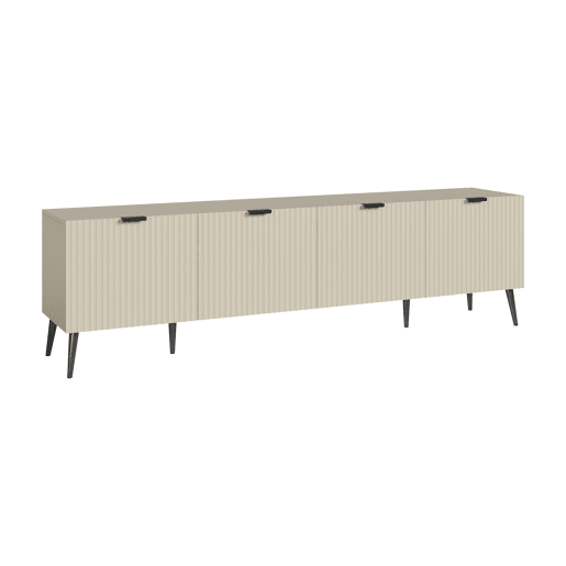 Mesa TV Nand com 4 portas 180x35x51 cm cor de areia en.casa