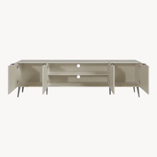 Mesa TV Nand com 4 portas 180x35x51 cm cor de areia en.casa