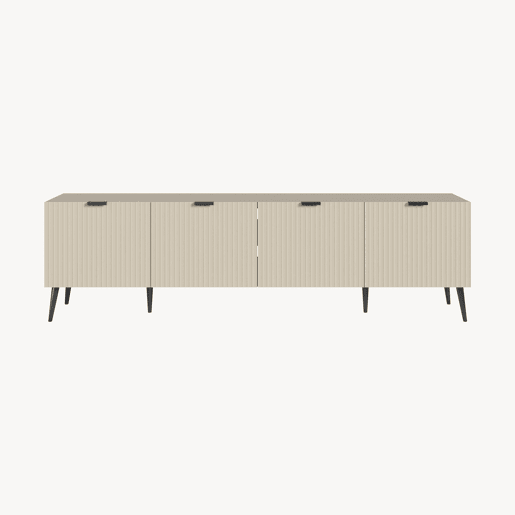 Mesa TV Nand com 4 portas 180x35x51 cm cor de areia en.casa