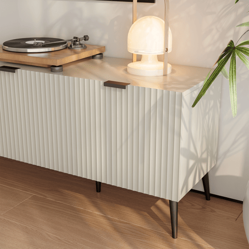 Mesa TV Nand com 4 portas 180x35x51 cm cor de areia en.casa