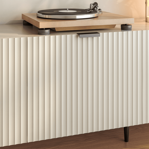 Mesa TV Nand com 4 portas 180x35x51 cm cor de areia en.casa