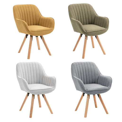 Conjunto De 4 Cadeiras De Jantar Estofadas Com Encosto Ergonómico E Pés De Madeira, Estilo Moderno Nórdico Em Várias Cores, Design Confortável E Estável Ideal Para Sala De Jantar, Cozinha Ou Sala De Estar, Valorizando A Decoração Do Lar