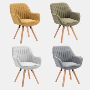 Conjunto De 4 Cadeiras De Jantar Estofadas Com Encosto Ergonómico E Pés De Madeira, Estilo Moderno Nórdico Em Várias Cores, Design Confortável E Estável Ideal Para Sala De Jantar, Cozinha Ou Sala De Estar, Valorizando A Decoração Do Lar