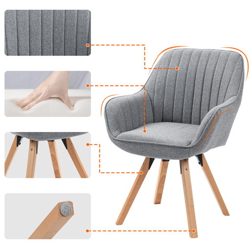 Conjunto De 4 Cadeiras De Jantar Estofadas Com Encosto Ergonómico E Pés De Madeira, Estilo Moderno Nórdico Em Várias Cores, Design Confortável E Estável Ideal Para Sala De Jantar, Cozinha Ou Sala De Estar, Valorizando A Decoração Do Lar