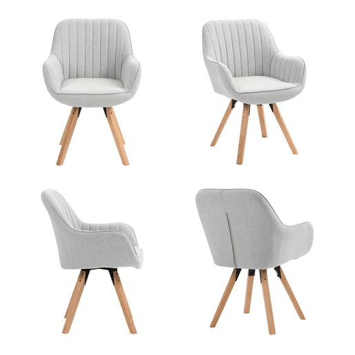 Conjunto De 4 Cadeiras De Jantar Estofadas Com Encosto Ergonómico E Pés De Madeira, Estilo Moderno Nórdico Em Várias Cores, Design Confortável E Estável Ideal Para Sala De Jantar, Cozinha Ou Sala De Estar, Valorizando A Decoração Do Lar