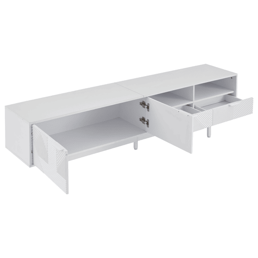 Móvel de TV 200 cm de painel de partículas com 2 portas e 2 gavetas,branco