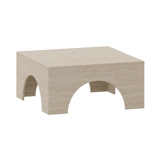 Mesa de centro Vivatka quadrado 80x80x37 cm Travertino en.casa