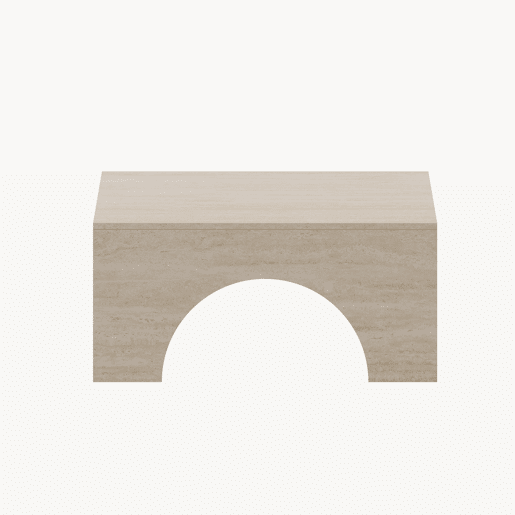 Mesa de centro Vivatka quadrado 80x80x37 cm Travertino en.casa