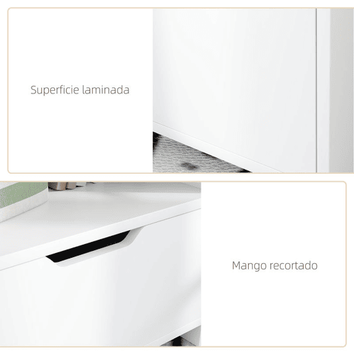 HOMCOM Mesa de Cabeceira de Madeira Mesa de Cabeceira Moderna com Gaveta e Prateleiras de Armazenamento Mesa Auxiliar para Sala de Estar Dormitório 45x35x73 cm Branco