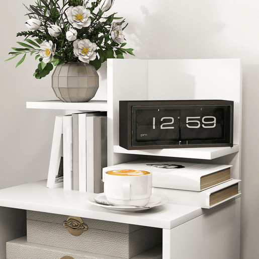 HOMCOM Mesa de Cabeceira de Madeira Mesa de Cabeceira Moderna com Gaveta e Prateleiras de Armazenamento Mesa Auxiliar para Sala de Estar Dormitório 45x35x73 cm Branco