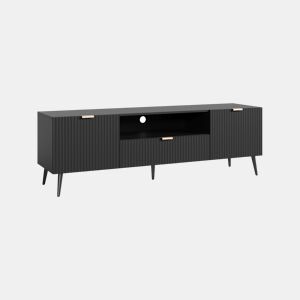 Mesa TV Nand com gaveta e 2 portas 160x40x51 cm preto en.casa