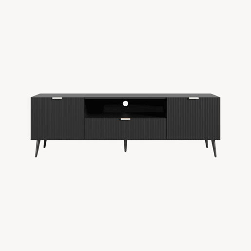 Mesa TV Nand com gaveta e 2 portas 160x40x51 cm preto en.casa