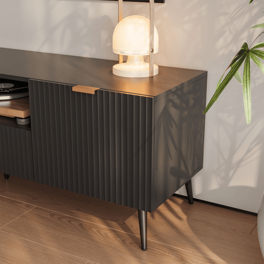 Mesa TV Nand com gaveta e 2 portas 160x40x51 cm preto en.casa