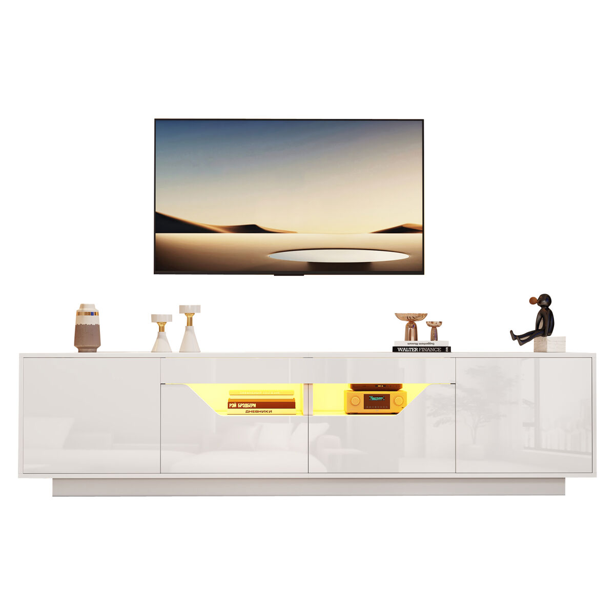 Mueble TV con 2 puertas y 2 cajónes