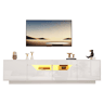 Móvel de TV 180 cm de painel de partículas com 2 portas,2 gavetas e luz led,branco
