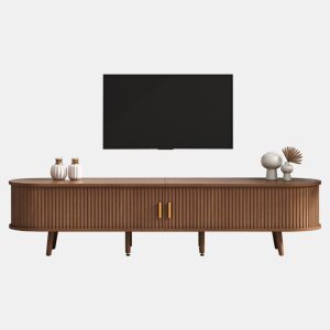 Móvel de TV 175 cm de mdf com 2 portas e 2 gavetas,noz