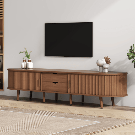 Móvel de TV 175 cm de mdf com 2 portas e 2 gavetas,noz Móvel de TV 175 cm de mdf com 2 portas e 2 gavetas,noz