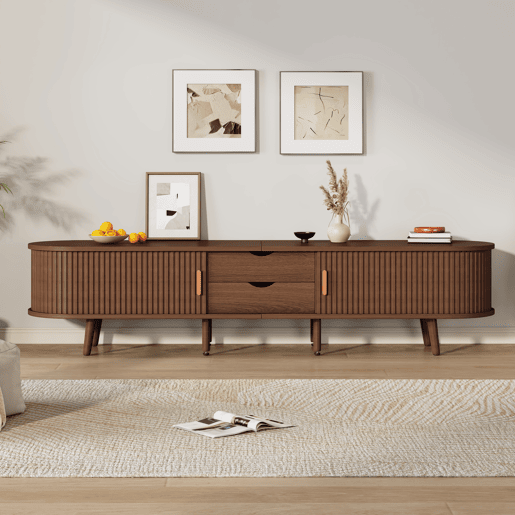 Móvel de TV 175 cm de mdf com 2 portas e 2 gavetas,noz Móvel de TV 175 cm de mdf com 2 portas e 2 gavetas,noz