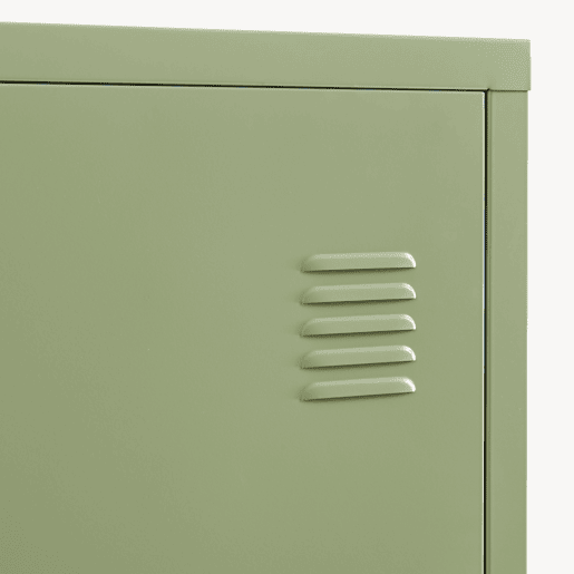 Cacifo individual Kurikka com 2 prateleiras metal 137x38x38 cm Verde oliva en.casa