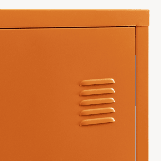 Cacifo individual Kurikka com 2 prateleiras metal 137x38x38 cm Laranja en.casa