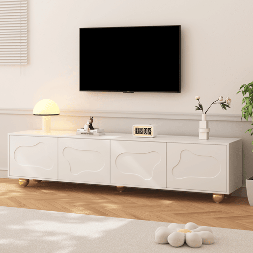 Móvel de TV 180 cm de painel de partículas com 4 portas,branco
