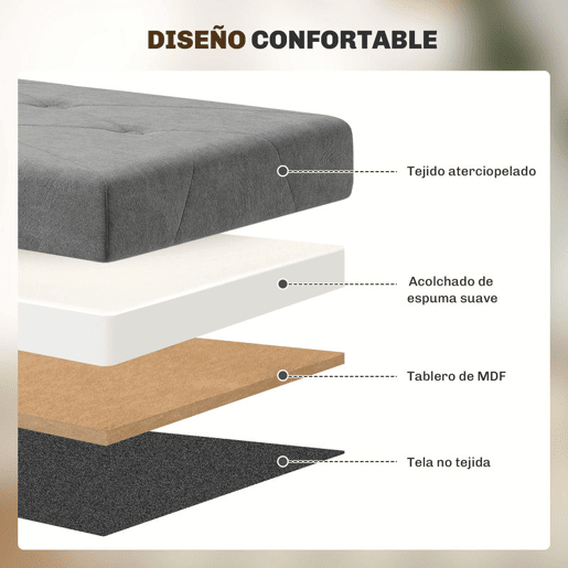 HOMCOM Banco de Armazenamento Dobrável Puff de Armazenamento Capacidade de 67 L Estofado em Veludo Baú de Armazenamento Quarto Carga 120 kg para Sala de Estar Entrada 76x38x38 cm Cinza