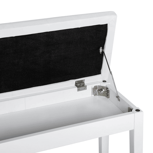 HOMCOM Banco de Piano Banco para Piano com Espaço de Armazenamento Assento de Couro Sintético Acolchoado Carga Máxima 200 kg 76x36x50 cm Branco