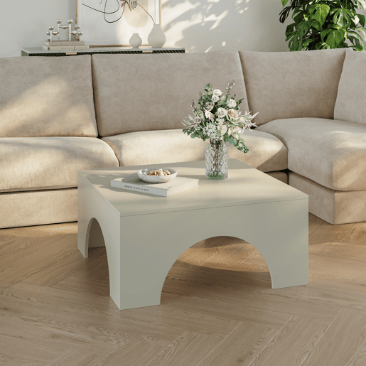 Mesa de centro Vivatka quadrado 80x80x37 cm Areia en.casa
