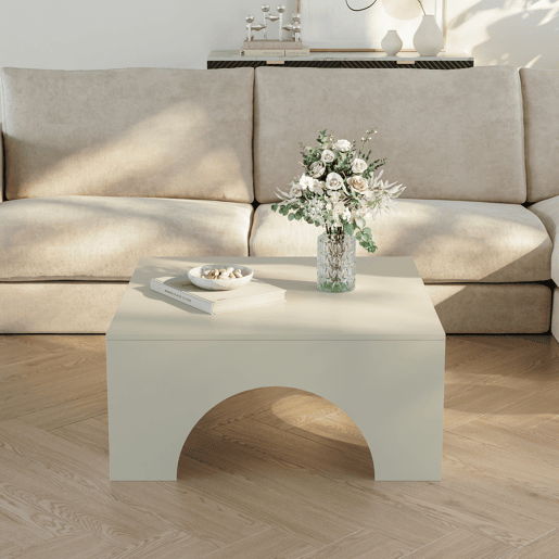 Mesa de centro Vivatka quadrado 80x80x37 cm Areia en.casa