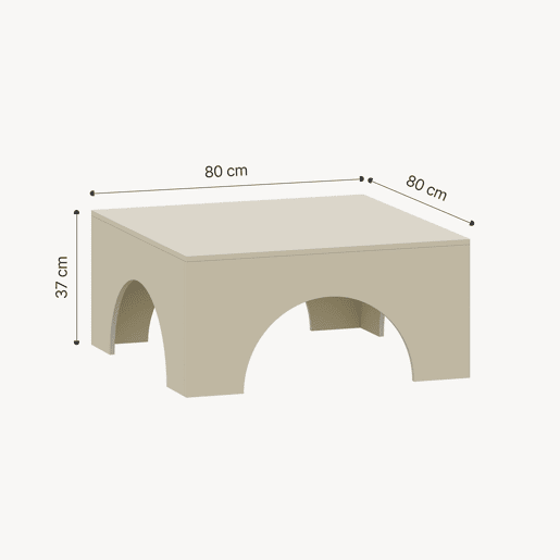 Mesa de centro Vivatka quadrado 80x80x37 cm Areia en.casa