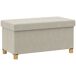 Banco de Almacenaje Terciopelo Sintético, Madera de Caucho HOMCOM 76x38 Banco de Almacenaje Terciopelo Sintético, Madera de Caucho HOMCOM 76x38 Crudo