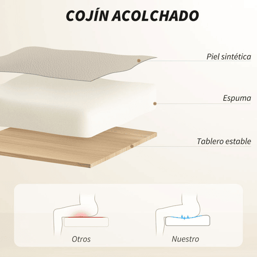 HOMCOM Cadeira de Escritório com Apoio para os Pés Giratória Cadeira para Secretária com Encosto Reclinável Acolchoado Duplo Espesso Revestida em Couro Sintético e Altura Ajustável 66x72x113-121 cm Caqui