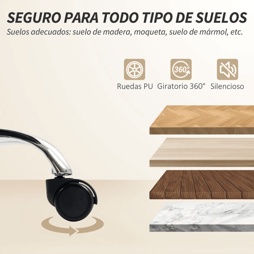 HOMCOM Cadeira de Escritório com Apoio para os Pés Giratória Cadeira para Secretária com Encosto Reclinável Acolchoado Duplo Espesso Revestida em Couro Sintético e Altura Ajustável 66x72x113-121 cm Caqui
