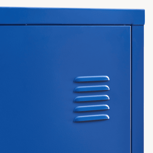 Cacifo individual Kurikka com 2 prateleiras metal 137x38x38 cm Azul en.casa