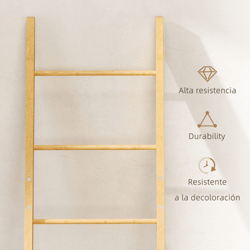 HOMCOM Estante para Casa de Banho de Bambu Toalheiro de Pé com 3 Barras e Cesto para Roupa Suja Removível de 48 L para Quarto Lavandaria 43x35x133 cm Creme e Madeira