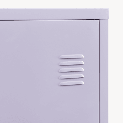 Cacifo individual Kurikka com 2 prateleiras metal 137x38x38 cm Roxo claro en.casa