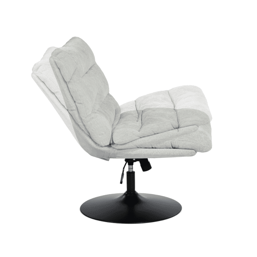 Cadeira De Escritório Ergonómica Giratória Com Altura Ajustável E Encosto Reclinável Em Tecido Cinza, Cadeira Confortável Para Home Office E Estudo Com Base Metálica Estável