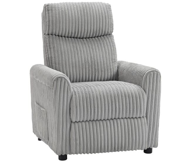 Homcom sillón relax reclinable, sillón reclinable manual, tapizado en pana, instalación rápida, reposapiés, acolchado grueso, para salón, dormitorio, oficina, gris claro