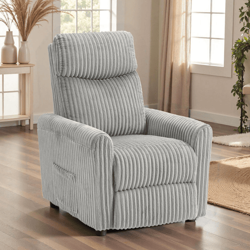 HOMCOM Poltrona Relax Reclinável Poltrona Reclinável Manual Estofada em Veludo Instalação Rápida Apoio para Pés Acolchoamento Grosso Para Sala de Estar Quarto Escritório 73x86x100 cm Cinza
