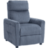 HOMCOM Poltrona Relax Reclinável Poltrona Reclinável Manual Estofada em Veludo Instalação Rápida Apoio para Pés Acolchoamento Grosso Para Sala de Estar Quarto Escritório 73x86x100 cm Azul Escuro