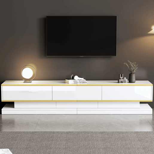 Móvel de TV 200 cm de painel de partículas com 3 gavetas,branco