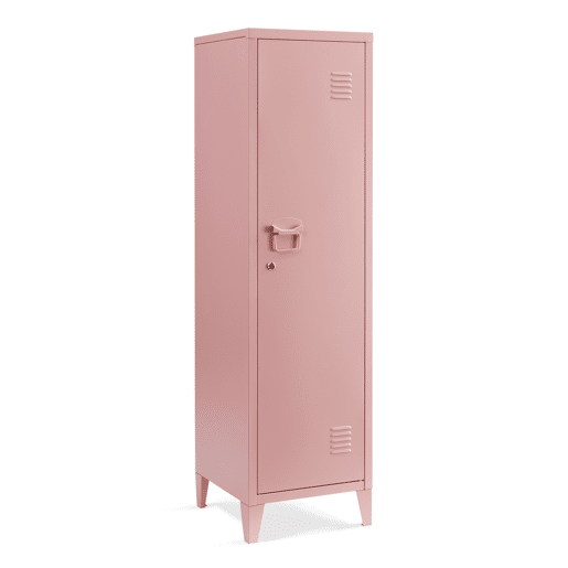 Cacifo individual Kurikka com 2 prateleiras metal 137x38x38 cm Rosa en.casa
