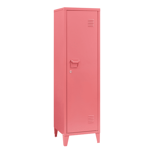 Cacifo individual Kurikka com 2 prateleiras metal 137x38x38 cm Vermelho melancia en.casa