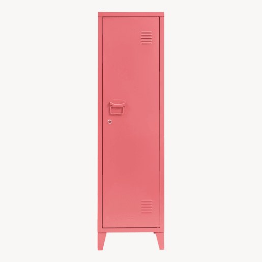 Cacifo individual Kurikka com 2 prateleiras metal 137x38x38 cm Vermelho melancia en.casa