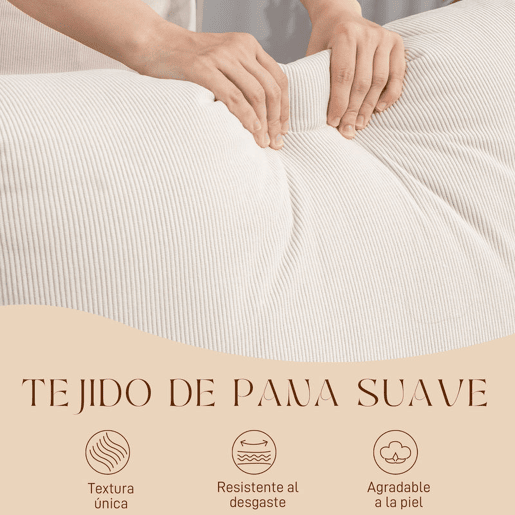 HOMCOM Cadeira de Baloiço com Apoio para Pés, Encosto Ajustável, Poltrona de Veludo Nórdica, Pés de Madeira, Apoios de Braços, Almofada Lombar, Poltrona de Relaxamento, Carga Máxima 120 kg, para Quarto, Sala, Creme