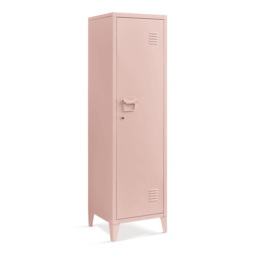Cacifo individual Kurikka com 2 prateleiras metal 137x38x38 cm Bege pêssego en.casa Cacifo individual Kurikka com 2 prateleiras metal 137x38x38 cm Bege pêssego en.casa