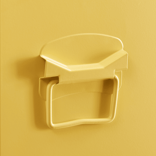 Cacifo individual Kurikka com 2 prateleiras metal 137x38x38 cm Amarelo en.casa